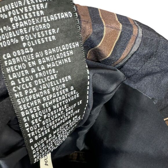 Kasper Blazer Size 12 Plaid Short Brown Blue Jacket Double Button Sportswear - Picture 8 of 9